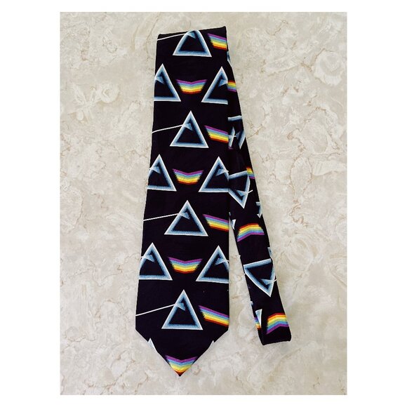 VTG 1994 RM Style Silk Pink Floyd Dark Side of The Moon Prism Necktie - Picture 1 of 8